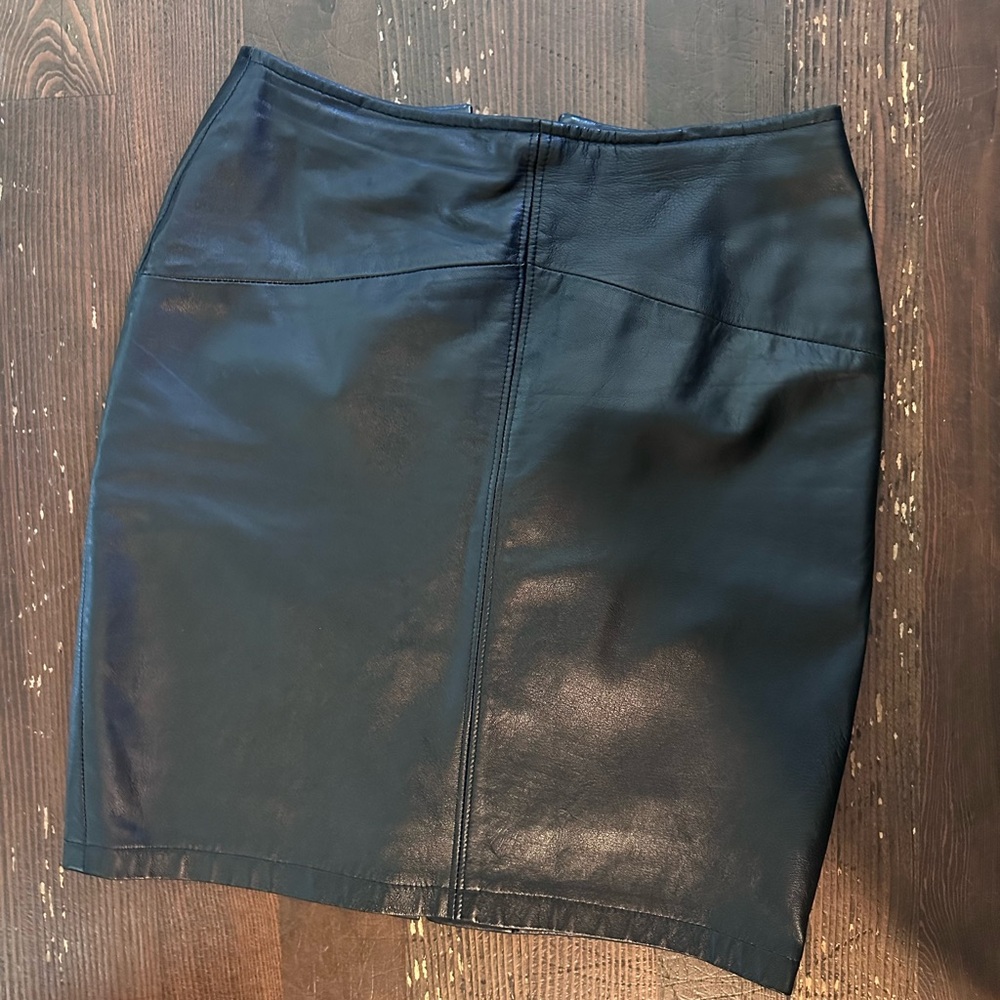 Vintage Black Leather Skirt